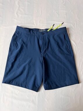 Vineyard Vines Performance Shorts Sandbar Hybrid Blue Mens Size 32 drawstring